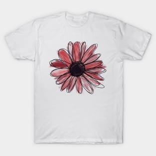 Ruby Watercolor Sunflower T-Shirt